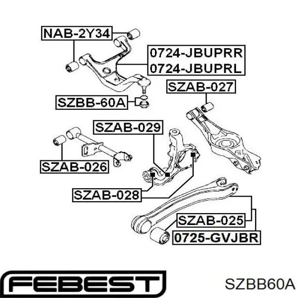 Купить SZBB60A Febest Пыльник опоры шаровой нижней