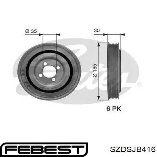 Купить SZDSJB416 Febest Болт шкива коленвала