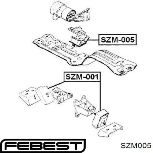SZM005 Febest подушка (опора двигателя задняя)