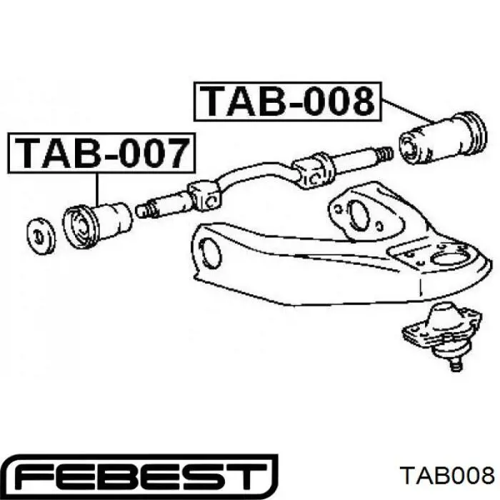 Сайлентблок заднего верхнего рычага Febest TAB008 цена, от 4.48 USD