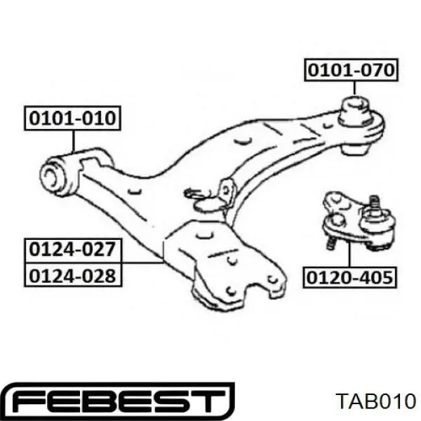 Сайлентблок переднего рычага T2430WB RBI