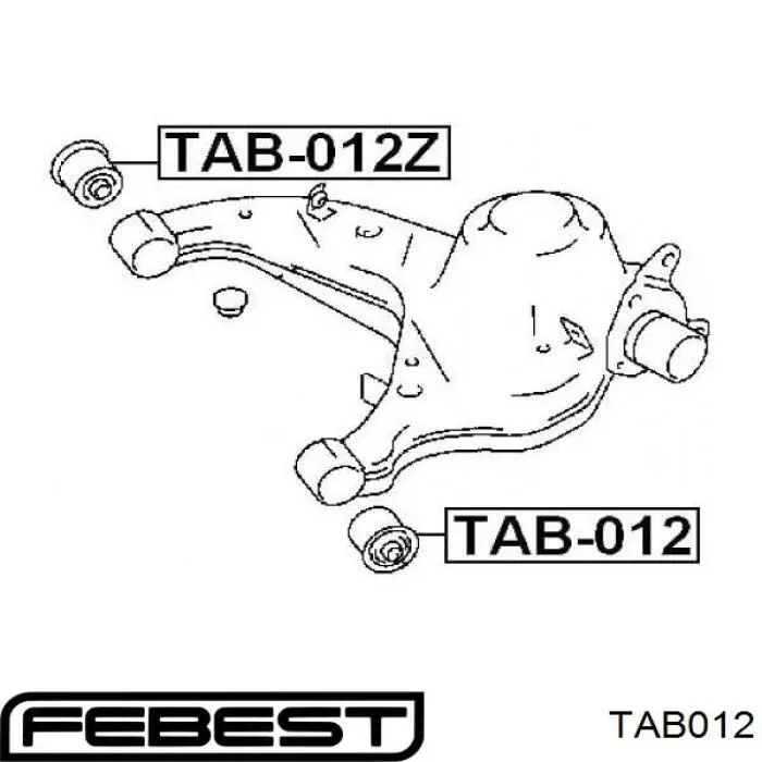 Полиуретановый сайлентблок заднего нижнего рычага Febest TAB012 цена, от 4.55 USD