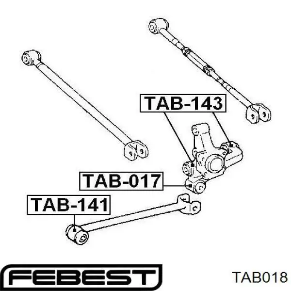 TAB018 Febest Сайлентблоки продольных рычагов передней подвески