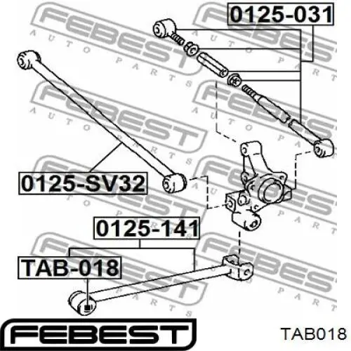 Сайлентблок заднего продольного рычага передний TAB018 Febest