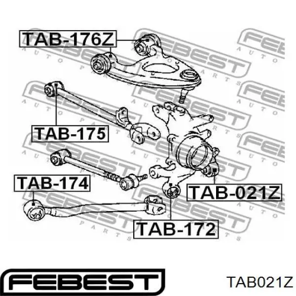 Купить TAB021Z Febest Сайлентблок цапфы задней