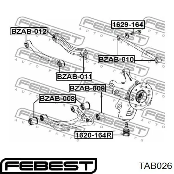 TAB026 Febest Сайлентблок задней тяги