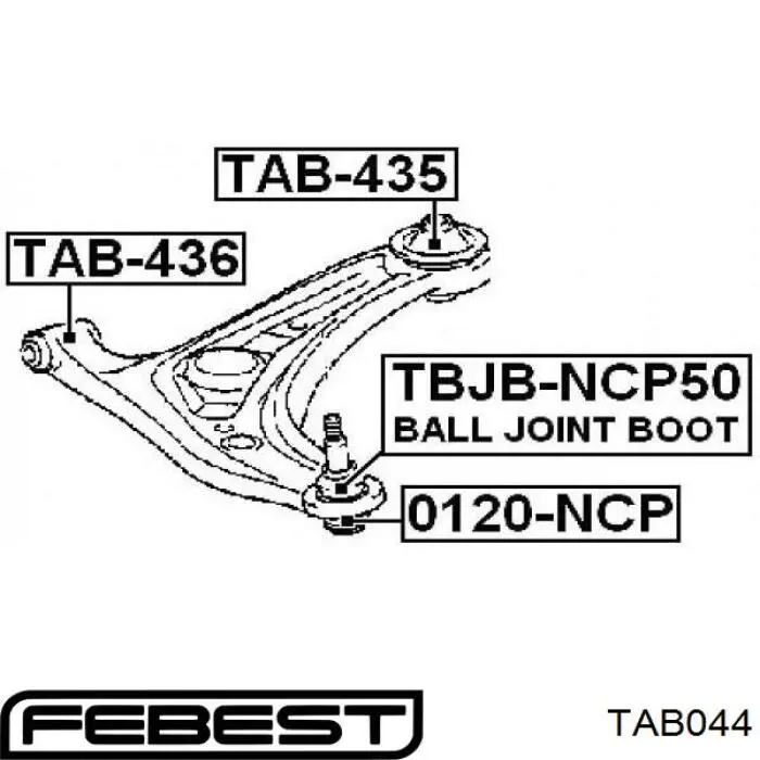 TAB044 Febest Сайлентблок нижнего переднего рычага