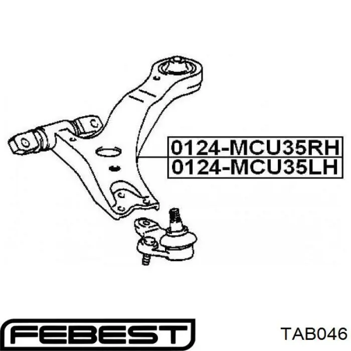 Сайлентблок переднего нижнего рычага Febest TAB046