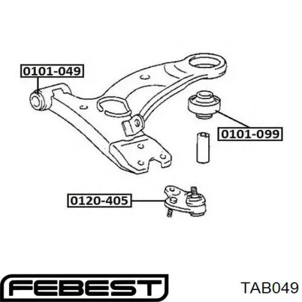 TAB049 Febest Сайлентблок нижнего переднего рычага
