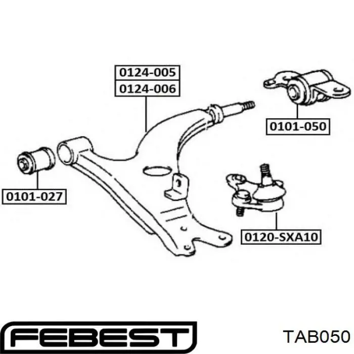 Сайлентблок переднего нижнего рычага TAB050 Febest