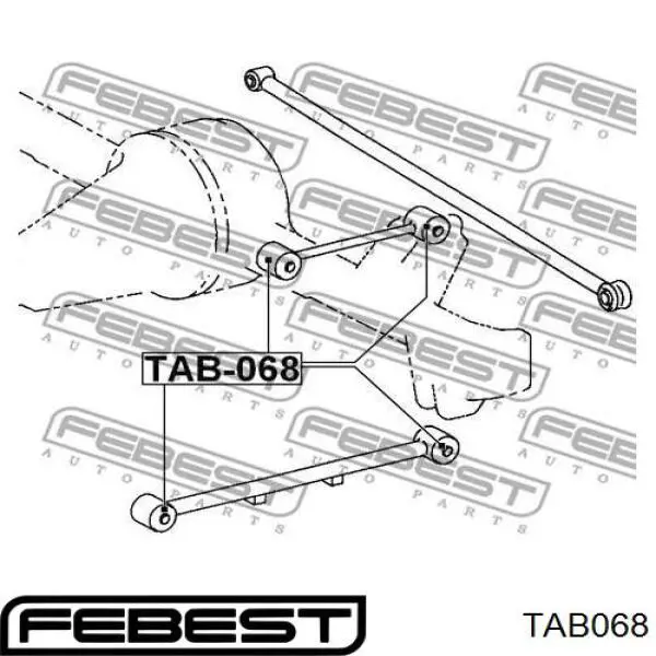 Suspensión, brazo oscilante, eje trasero, inferior TAB068 Febest