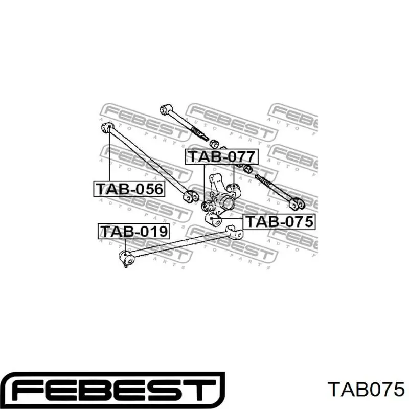 TAB075 Febest Сайлентблок цапфы
