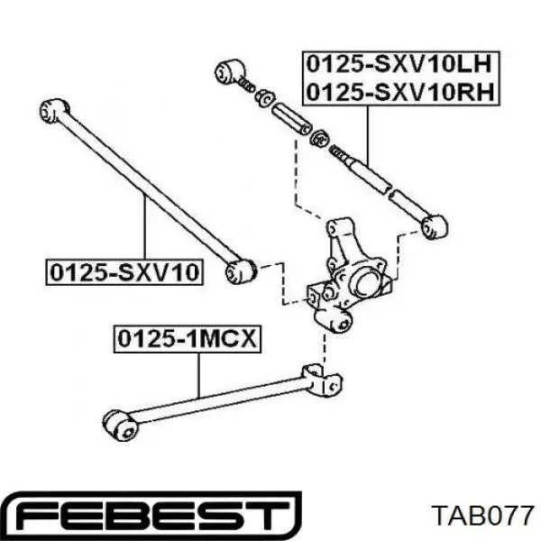 Купить TAB077 Febest Сайлентблок цапфы задней