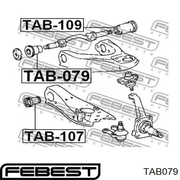 Silentblock de brazo de suspensión delantero superior TAB079 Febest