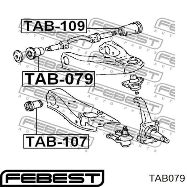 Купить TAB079 Febest Сайлентблок переднего верхнего рычага