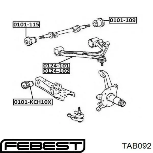 Сайлентблок переднего верхнего рычага FEBEST TAB092