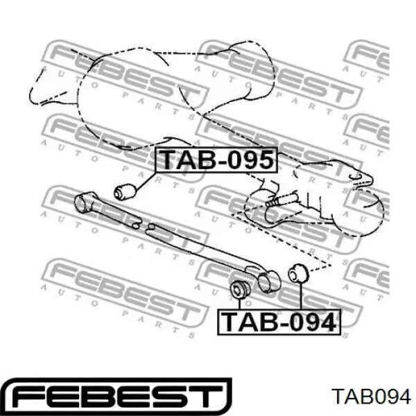 Сайлентблок тяги передней поперечной FEBEST TAB094