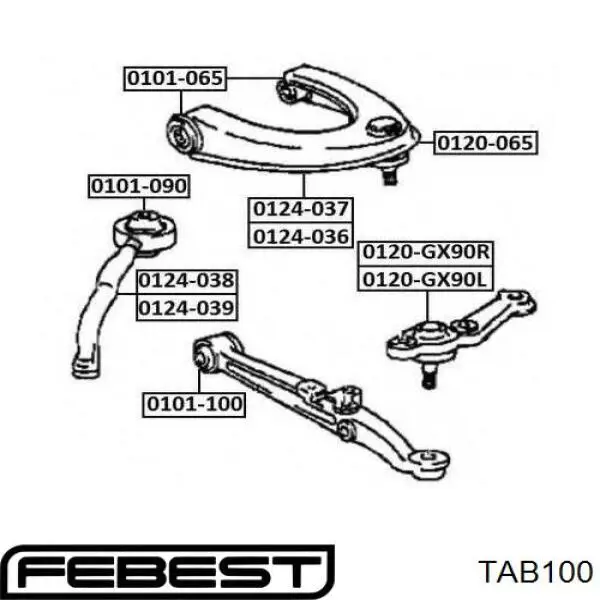 Сайлентблок переднего рычага TAB100 Febest