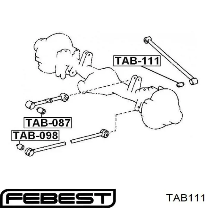 Купить TAB111 Febest Сайлентблок заднего поперечного рычага