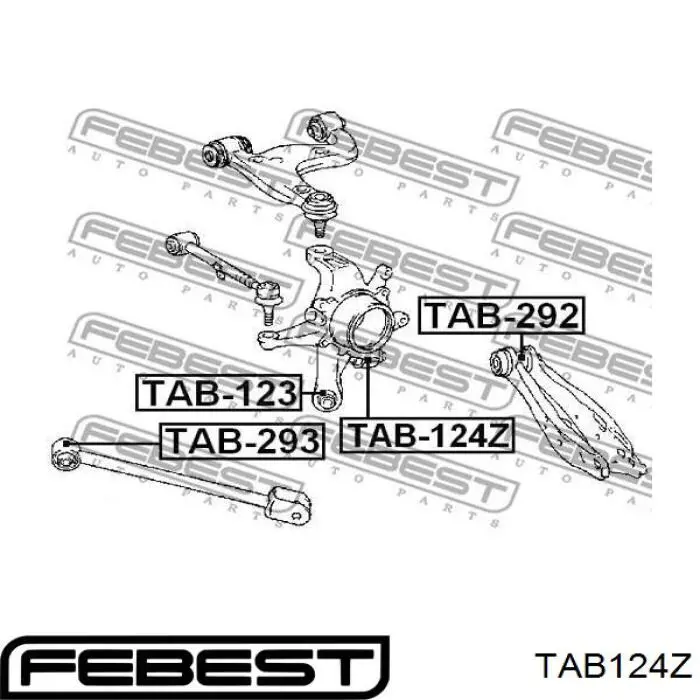 Купить TAB124Z Febest Сайлентблок цапфы задней