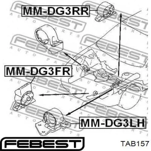 TAB157 Febest Сайлентблок заднего продольного верхнего рычага