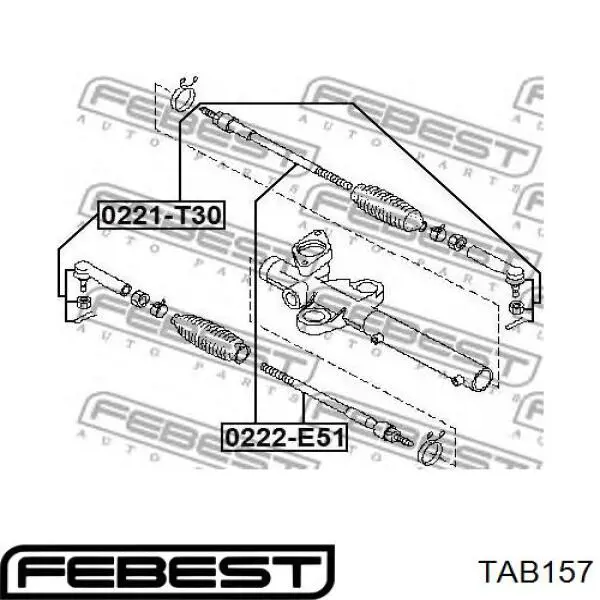 Сайлентблок заднего продольного верхнего рычага Febest TAB157 цена, от 7.95 USD