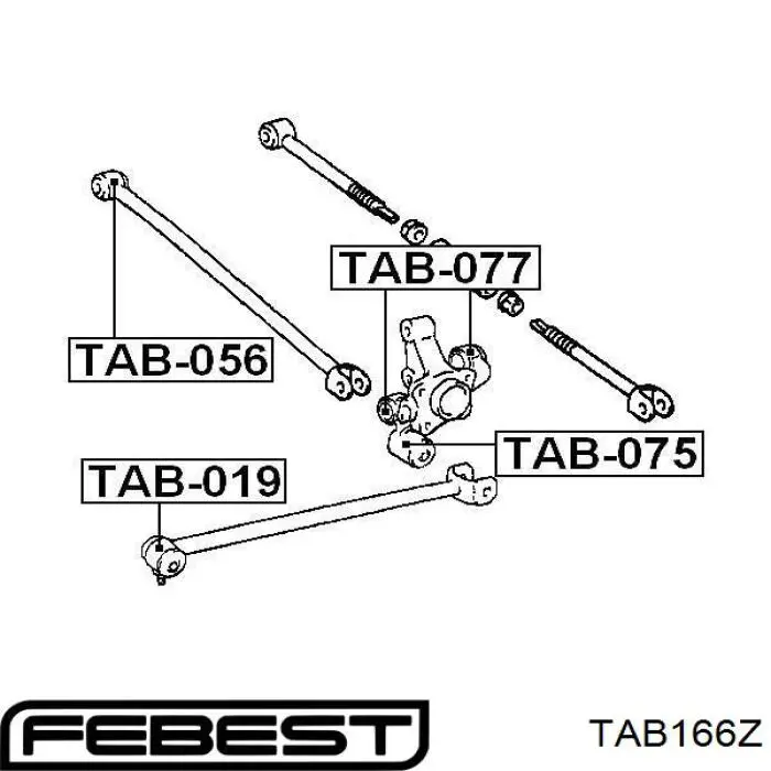 Сайлентблок цапфы задней TAB166Z Febest