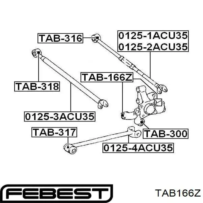 TAB166Z Febest Сайлентблок цапфы