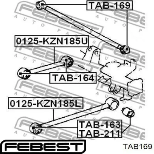 Сайлентблок тяги поперечной (задней подвески) TAB169 Febest