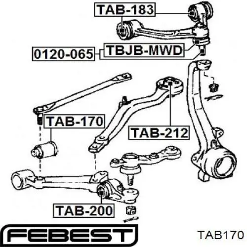 Купить TAB170 Febest Сайлентблок нижний передней подвески
