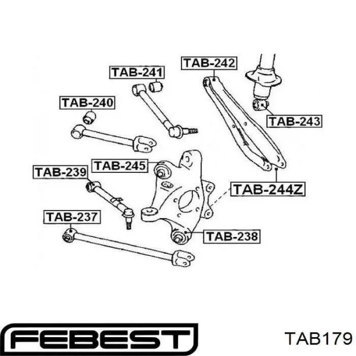 Тяга продольная задней подвески TAB179 Febest
