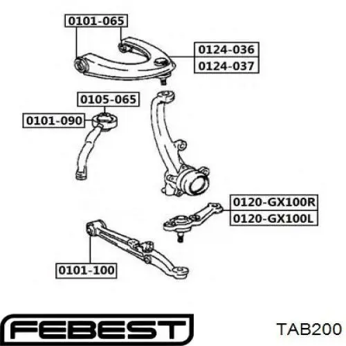 Сайлентблок переднего рычага TAB200 Febest