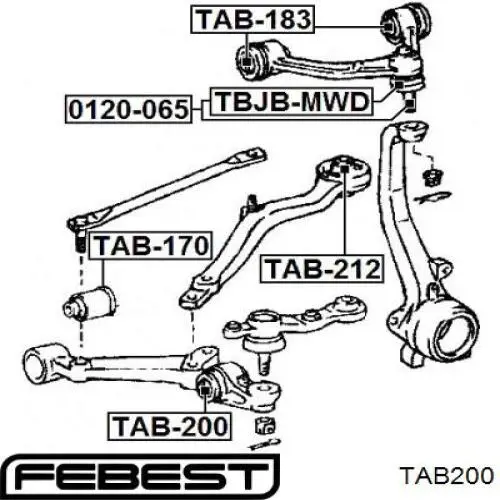 Купить TAB200 Febest Сайлентблок нижний передней подвески