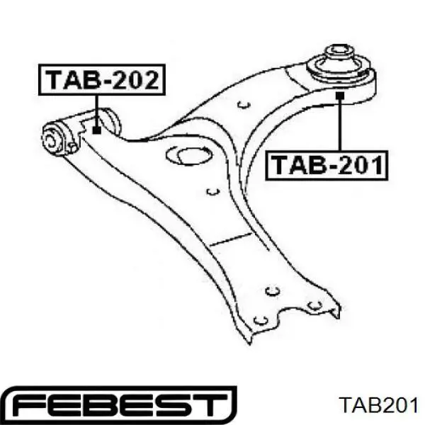 TAB201 Febest Сайлентблок нижнего переднего рычага