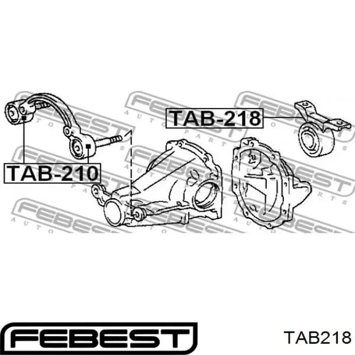 TAB218 Febest кронштейн (траверса заднего редуктора задняя)