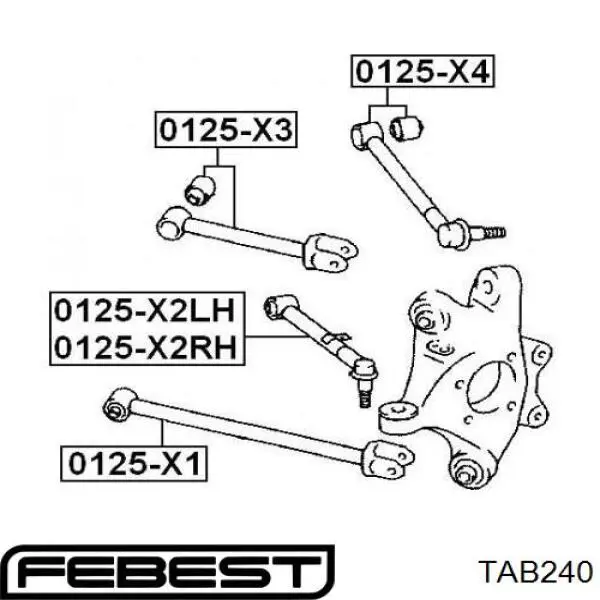 Сайлентблок верхнего заднего рычага Febest TAB240