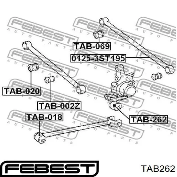 Купить TAB262 Febest Сайлентблок цапфы задней