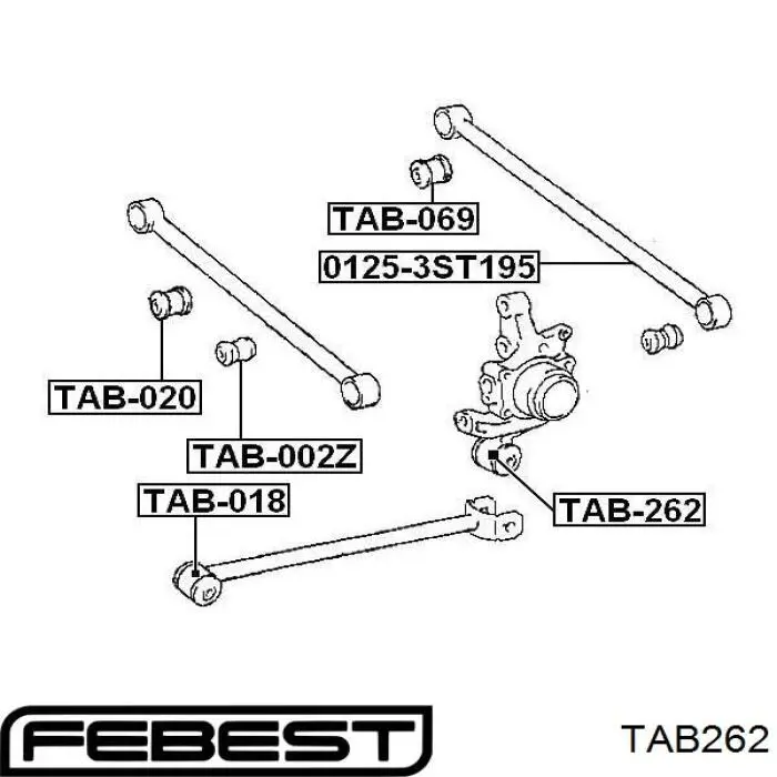 Сайлентблок задней подвески Febest TAB262