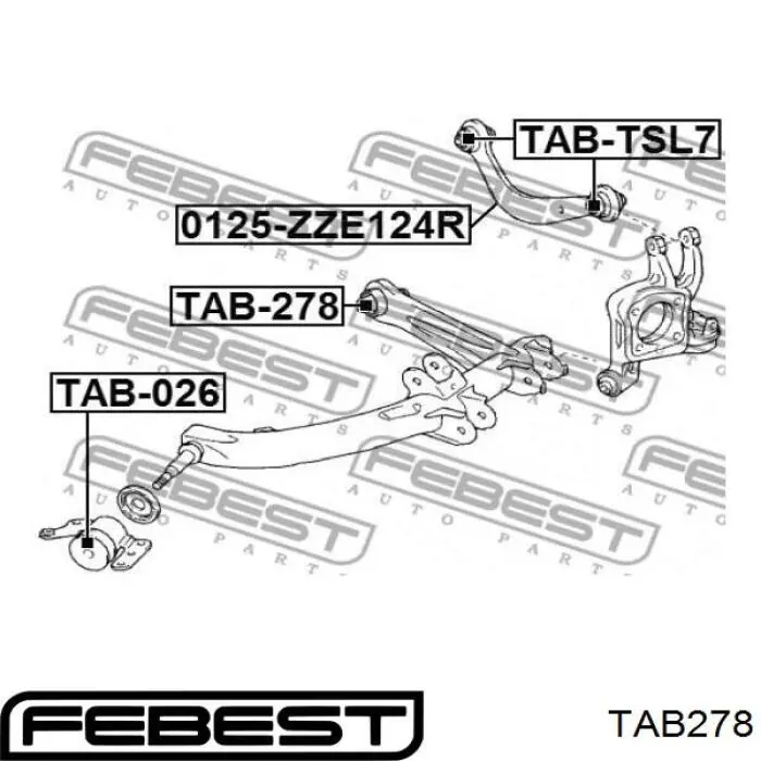 Купить TAB278 Febest Сайлентблок заднего нижнего рычага