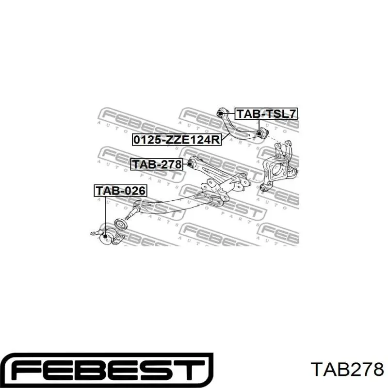 Suspensión, brazo oscilante trasero inferior TAB278 Febest