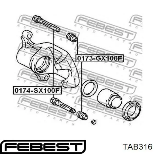 TAB316 Febest Сайлентблок заднего поперечного рычага