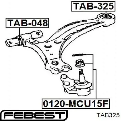 TAB-325 Febest сайлентблок переднего нижнего рычага