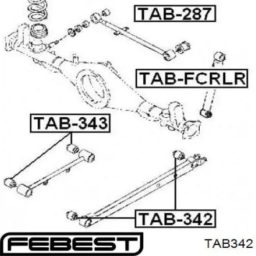 Suspensión, brazo oscilante trasero inferior TAB342 Febest