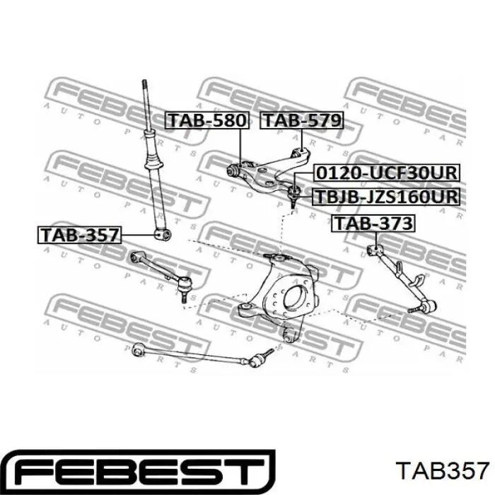 Купить TAB357 Febest Втулка заднего амортизатора