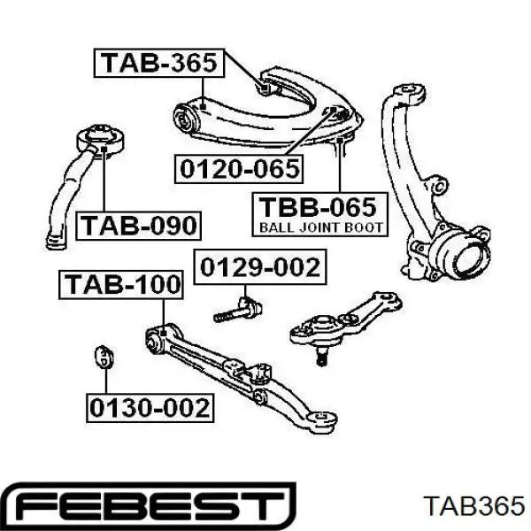 Silentblock de brazo de suspensión delantero superior TAB365 Febest