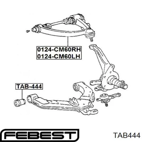 TAB444 Febest сайлентблок переднего нижнего рычага