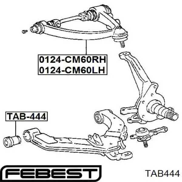 Silentblock de suspensión delantero inferior TAB444 Febest