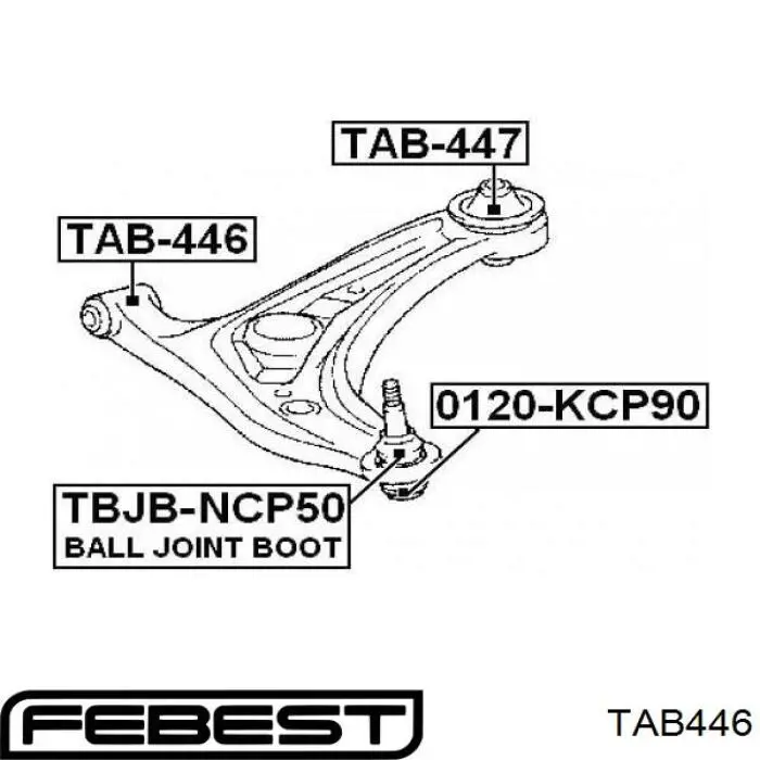 Сайлентблок переднего рычага TOBS024 Kautek