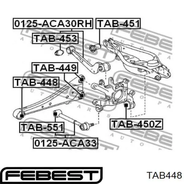 Сайлентблок заднего продольного рычага передний TAB448 Febest