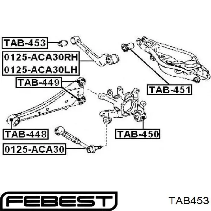 Внутренний сайлентблок заднего поперечного рычага Febest TAB453 цена, от 7.76 USD